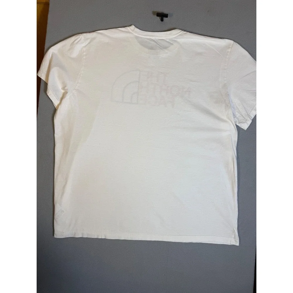 The North Face Mens XXL White Red Blue Graphic Logo Short Sleeve T-Shirt